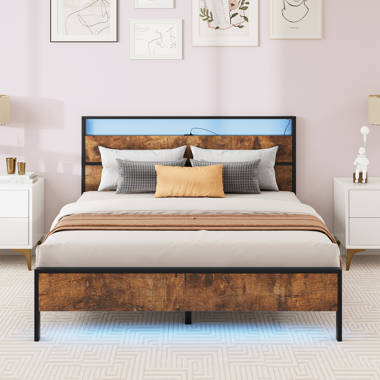 Lighted deals bed frame